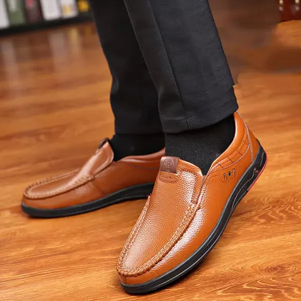 Leren Herenschoenen Casual Loafers Comfortabele Zolen