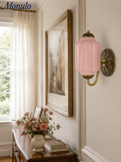 Melkglazen Wandlamp Eloise voor Hal en Slaapkamer | Vintage Wandverlichting met Melkwit Glas