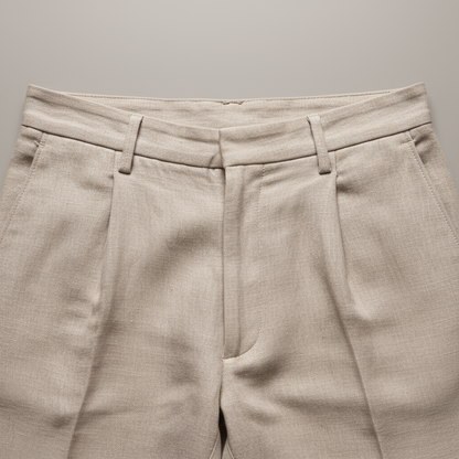 Linnen Broek Heren Comfortabele Rechte Pijp