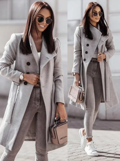 Dames Trenchcoat Klassiek Waterdicht Met Dubbele Knopen