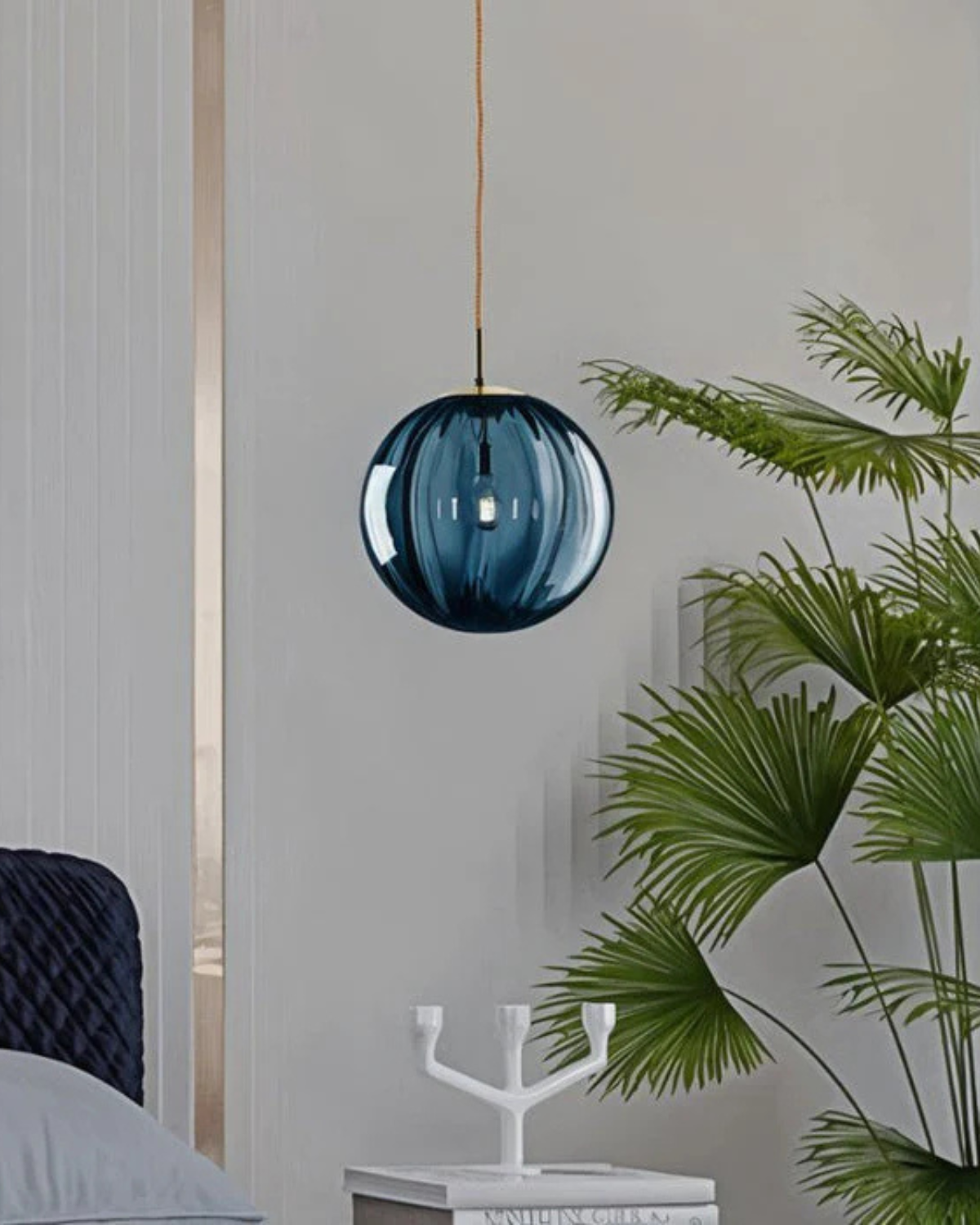 Handgeblazen glazen hanglamp bol met verstelbare kabel grijs blauw bruin rood groen amber 15x22cm 20x25cm sfeerlicht eetkamer woonkamer slaapkamer moderne design verlichting