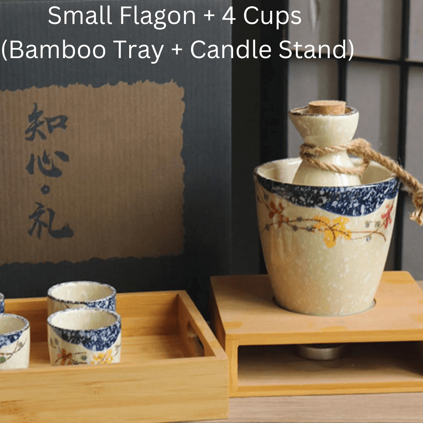 Japans Sakura Sake Serviesset met Karaf en Kopjes – Keramiek met Kersenbloesem Motief