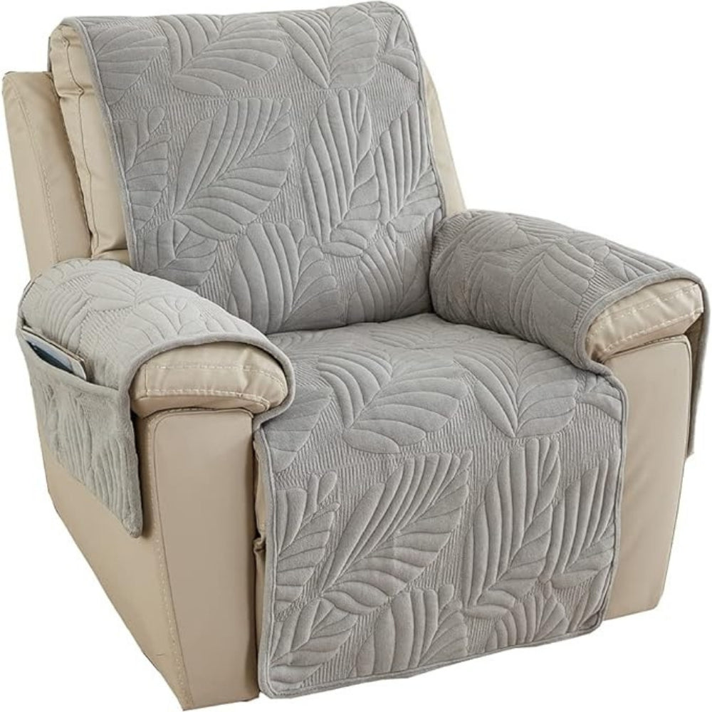 Stoelhoes voor Relaxstoel met Bladpatroon – Universele Slipcover voor Fauteuil Bescherming tegen Vlekken – Antislip Hoes met Groen Motief