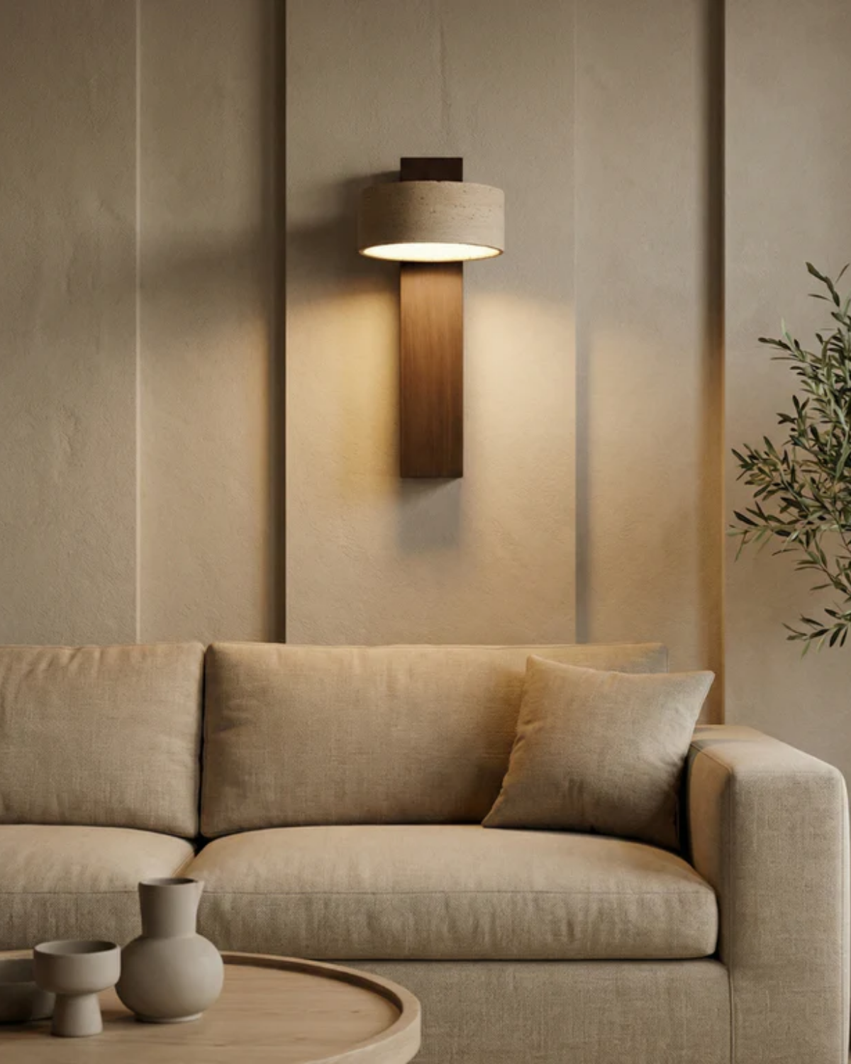 Travertijn Wandlamp Natuursteen Warm Licht voor Woonkamer Slaapkamer Gang Scandinavische Stijl Sfeerverlichting Premium Wandverlichting Tijdloos Design