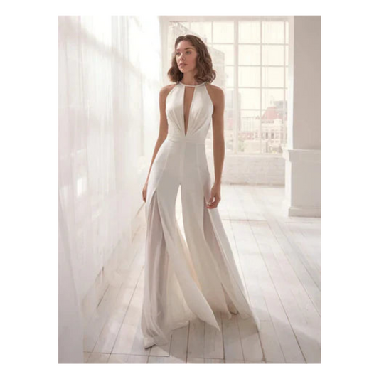 Dames Jumpsuit V-Hals Elegant Wijd Model - StudioMarella