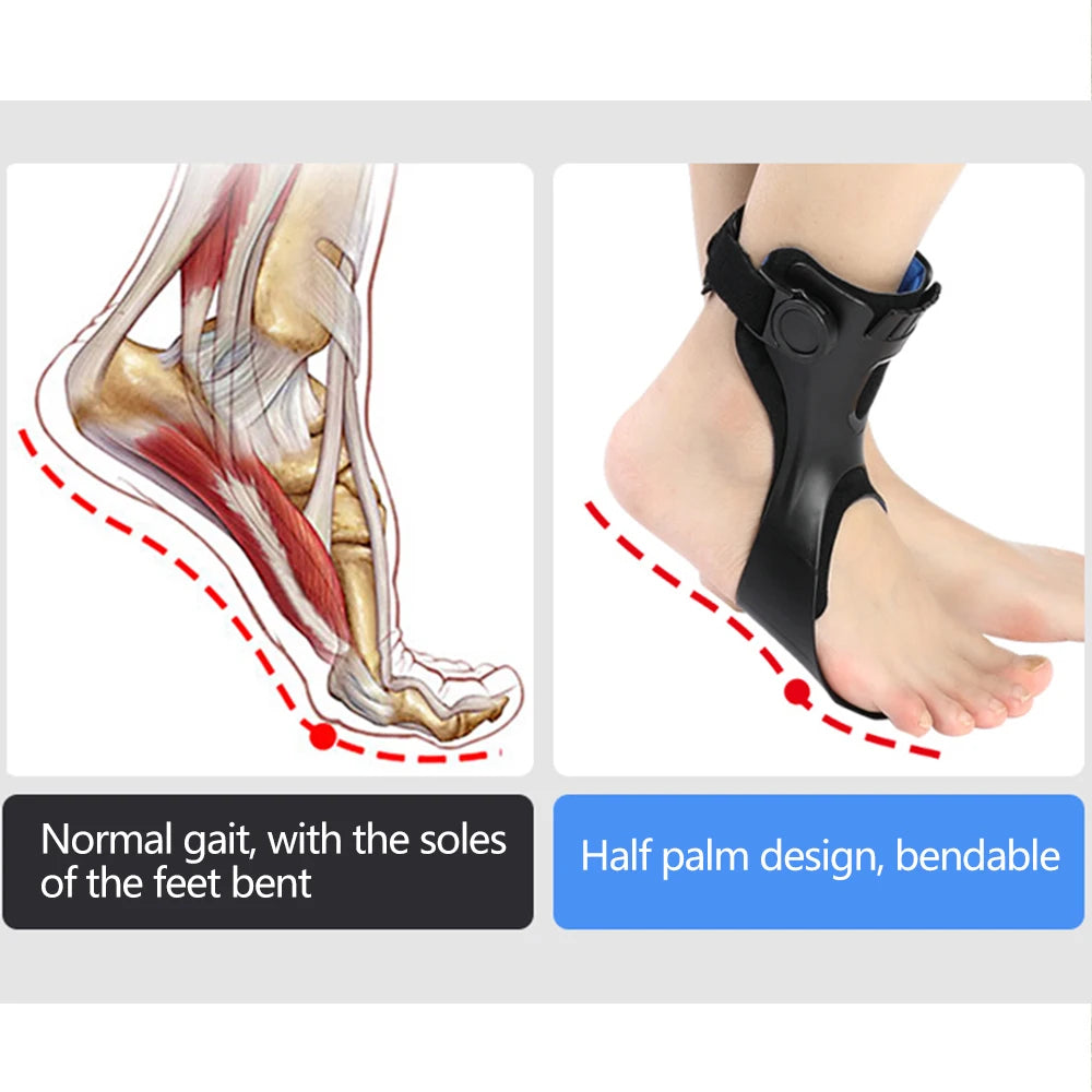 Enkelsteun Brace met Opblaasbaar Luchtkussen voor Voetreflex Correctie Licht en Ademend Orthopedische Voetorthese met Verstelbare Gespen