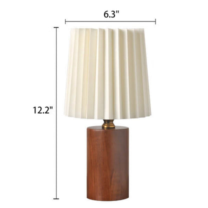 Tafellamp Geplooide Kap Hout Stof 31cm Slaapkamer Woonkamer Nachtkastlamp Bureaulamp Scandinavisch Japandi Retro USB E26