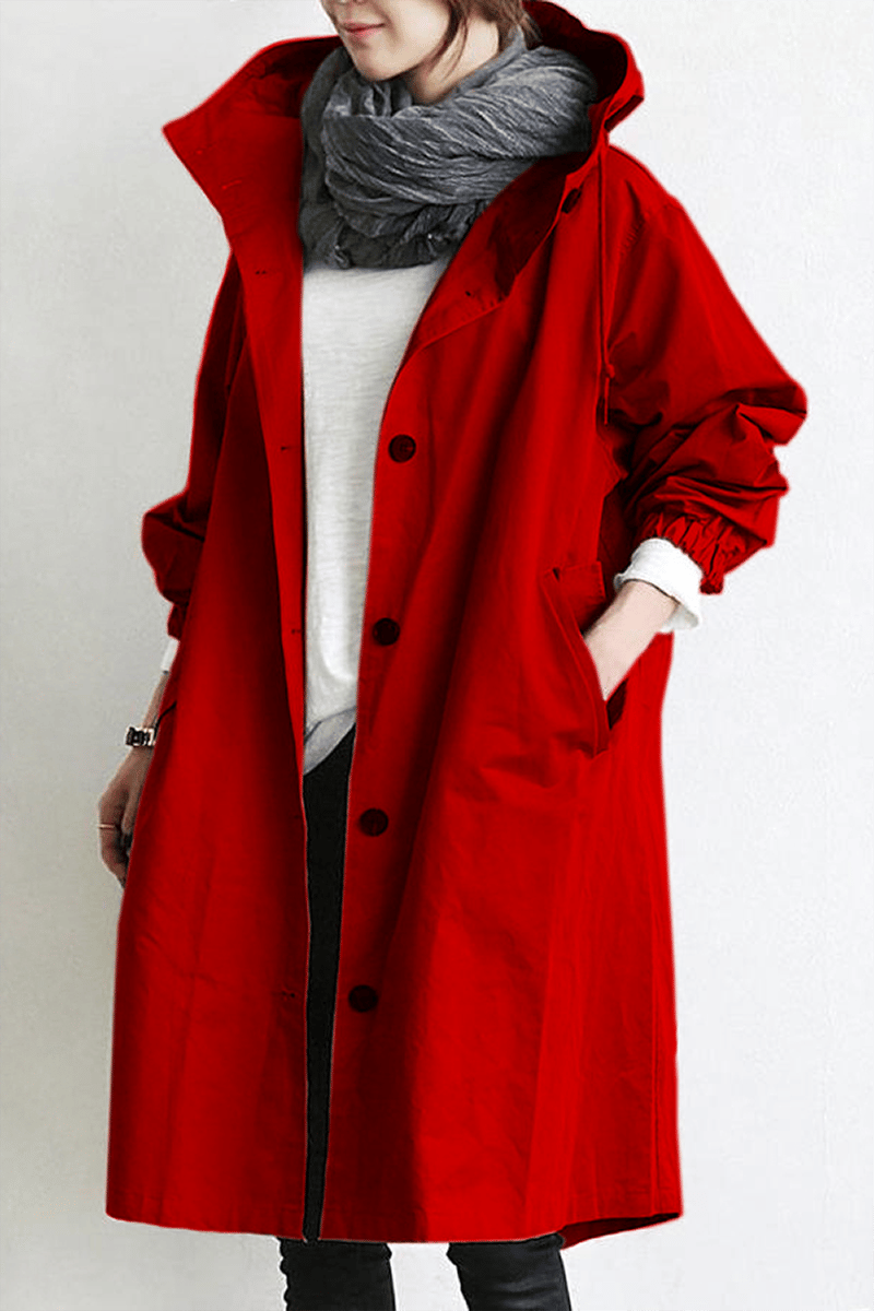 Dames Trenchcoat Waterdicht met Kap voor Lente en Herfst