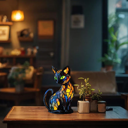 Handgemaakte Kattenlampe - Decoratieve Tafellamp met Warm Licht - Nachtlampje voor Dierenliefhebbers - Origineel Kado voor Verjaardagen en Feestdagen