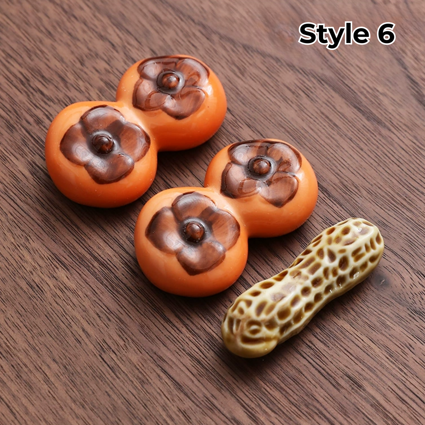 Keramische Eetstokjessteun met Dier- en Fruitmotieven – Set van 3