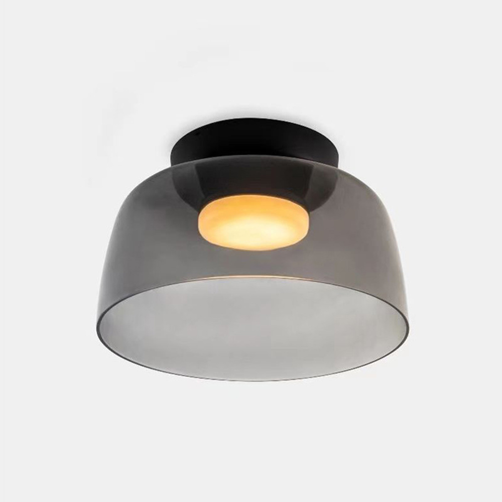 Design Glazen Plafondlamp met Gelaagde Structuur — Elegant Lichtspel voor Eetkamer, Woonkamer en Slaapkamer