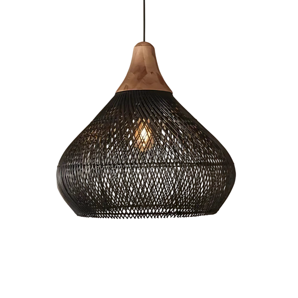Rotan Hanglamp Boho Natuur Ø40 Ø50 Ø60 Zwart Of Naturel LED