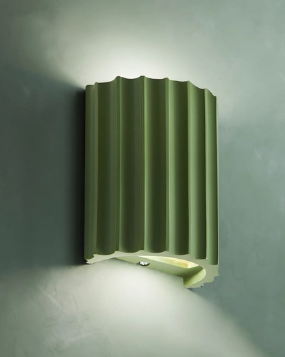 Wandlamp Ribbelstructuur Groen Met Tweezijdige Lichtbundel Voor Sfeervolle Ruimtes