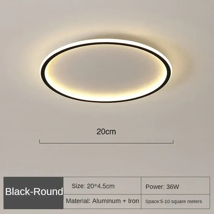 Ronde Plafondlamp Scandinavisch Design Goud Zwart Wit 20-50cm LED Dimbaar Metaal Glas Woonkamer Slaapkamer Eetkamer
