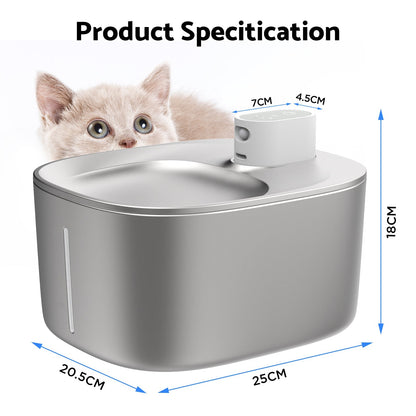 Slimme RVS Drinkfontein voor Katten en Kleine Honden 4L – Draadloos met Filter en Stil Waterpomp