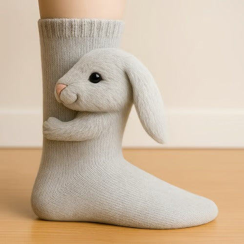 Dames Gebreide Socken met 3D Dieren voor Binnen