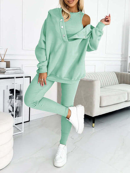 Dames Hoodie Set Fleece - Zachte Joggingbroek en Trui met Capuchon