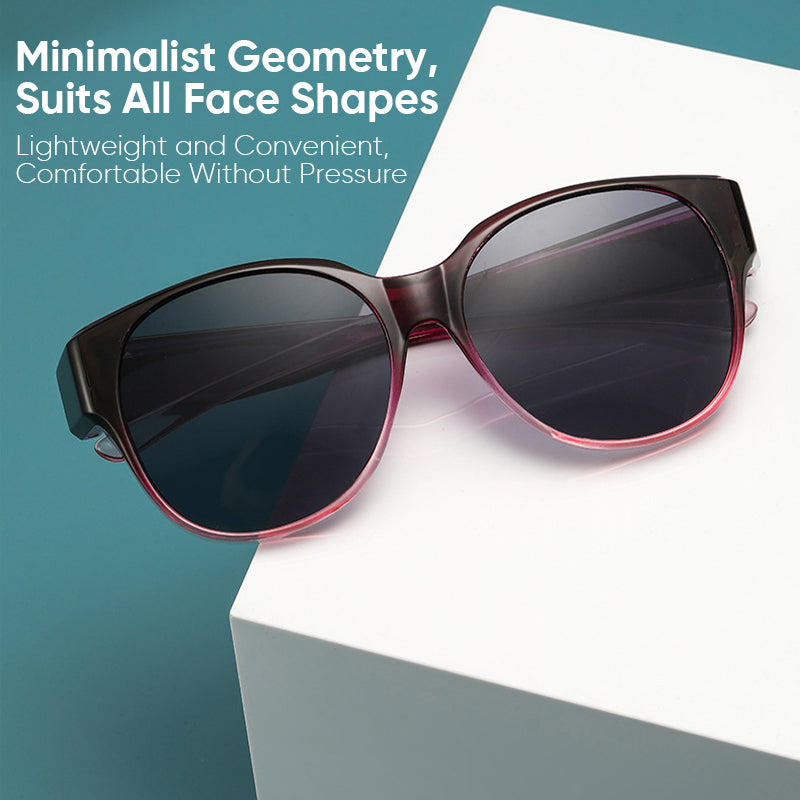 Opzetbril Gepolariseerde Zonnebril met UV400 Bescherming en Cat-Eye Design voor Brillendragers
