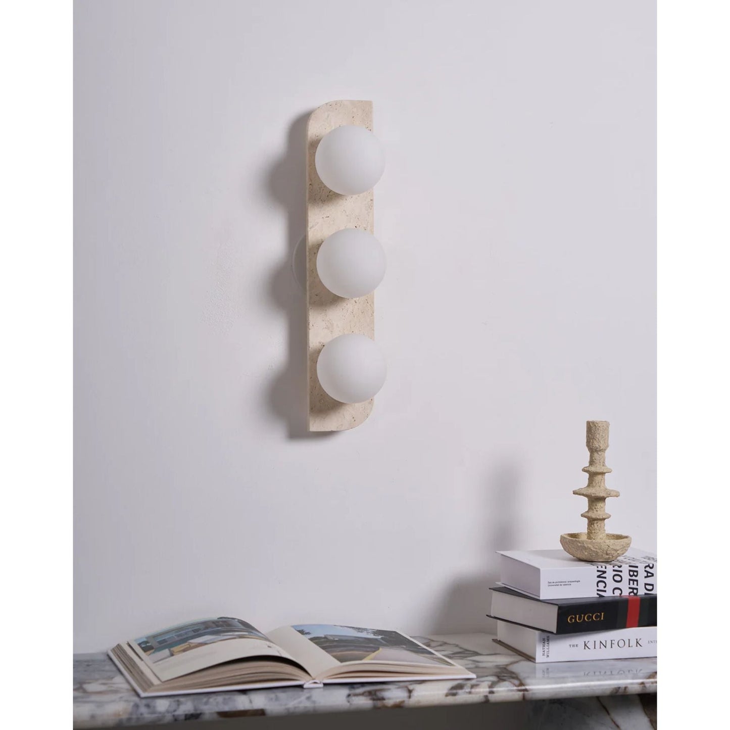 Wandlamp Travertin G9 Glas Hout Beige Woonkamer Hal Badkamer Minimalistische Wandverlichting Sfeerverlichting Natuurlijk Design