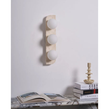 Wandlamp Travertin G9 Glas Hout Beige Woonkamer Hal Badkamer Minimalistische Wandverlichting Sfeerverlichting Natuurlijk Design