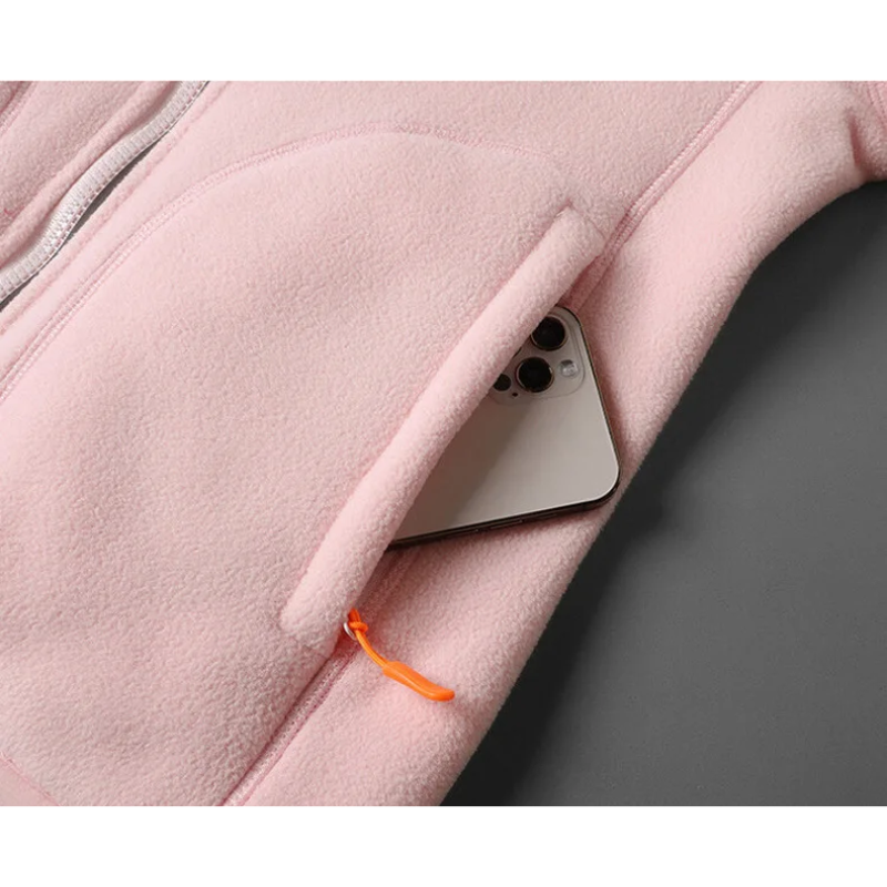 Fleece Vest Warm met Lange Mouwen en Ritszakken
