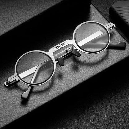 Vouwbare Leesbril met Blauwlichtfilter Titanium Rond en Vierkant Ultralicht Compact 19g Oogbescherming