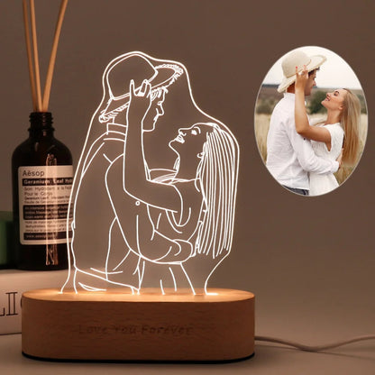 Gepersonaliseerde Fotolamp met Eigen Afbeelding en Tekst – RGB LED Verlichting voor Romantische Momenten