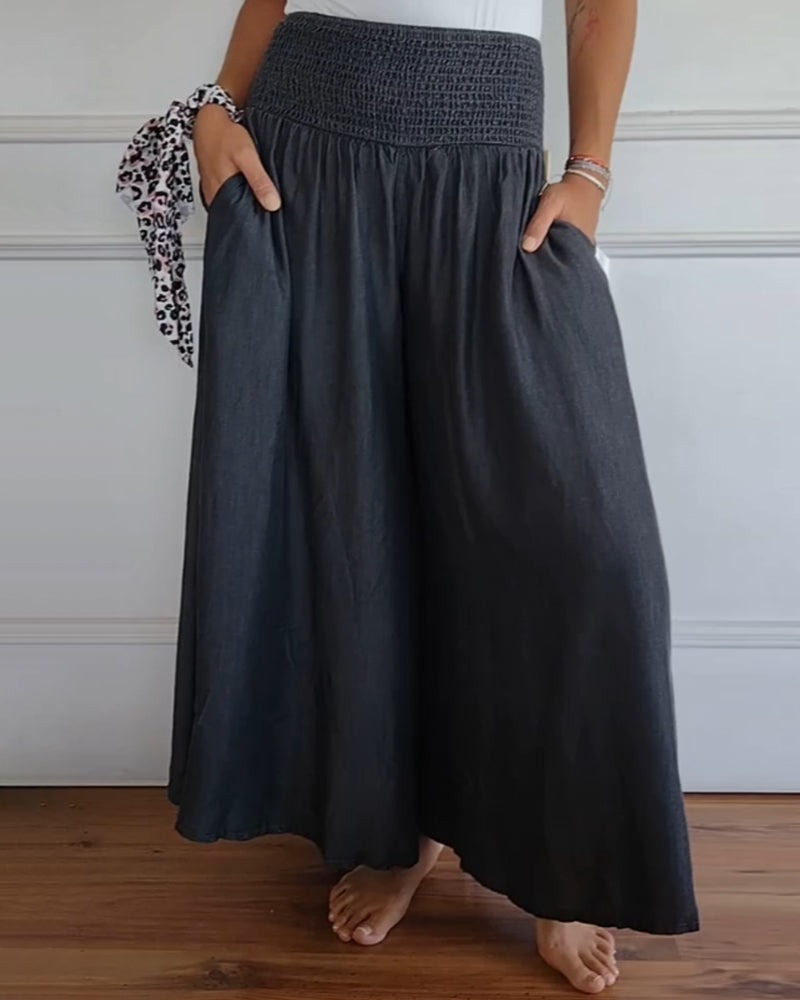 Rosa Joggingbroek met Elastische Band en Wijd Model
