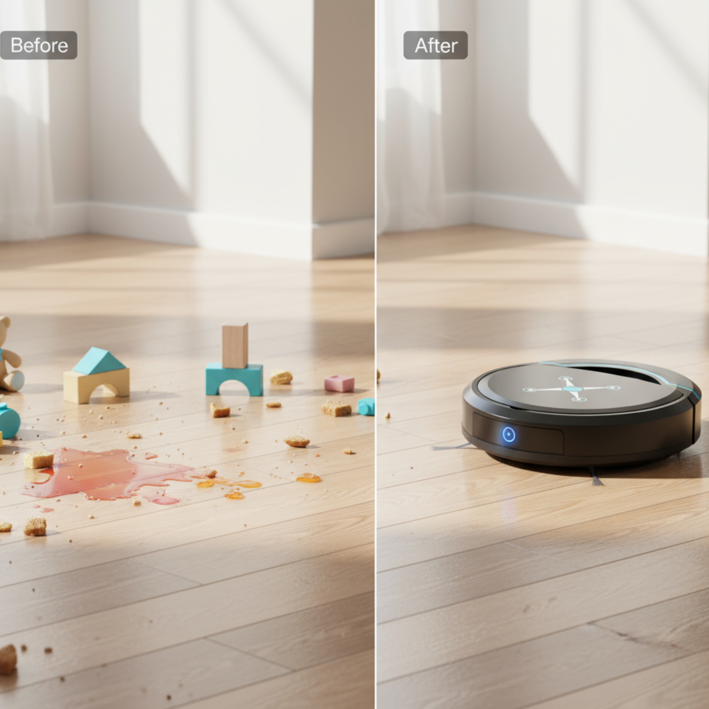 Autonome Robotstofzuiger met Slimme Navigatie en 16 Uur Accuduur | Automatische Stofzuiger voor Harde Vloeren Hout Vinyl Tegel Marmer USB Oplaadbaar Stil