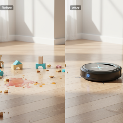 Autonome Robotstofzuiger met Slimme Navigatie en 16 Uur Accuduur | Automatische Stofzuiger voor Harde Vloeren Hout Vinyl Tegel Marmer USB Oplaadbaar Stil