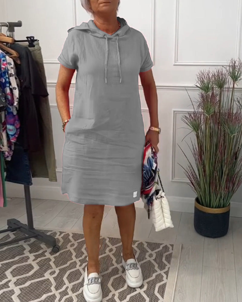 Vrouwelijke Zomerjurk Korte Mouwen Casual Model