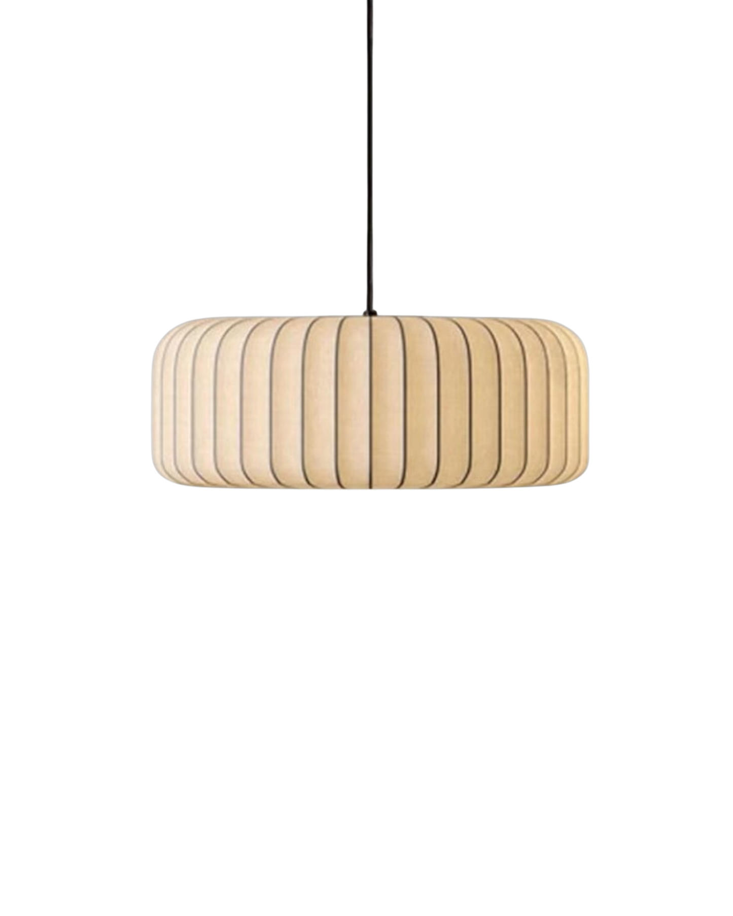 Moderne hanglamp met stoffen lampenkap – minimalistische design plafondlamp in stretchstof voor eetkamer en woonkamer