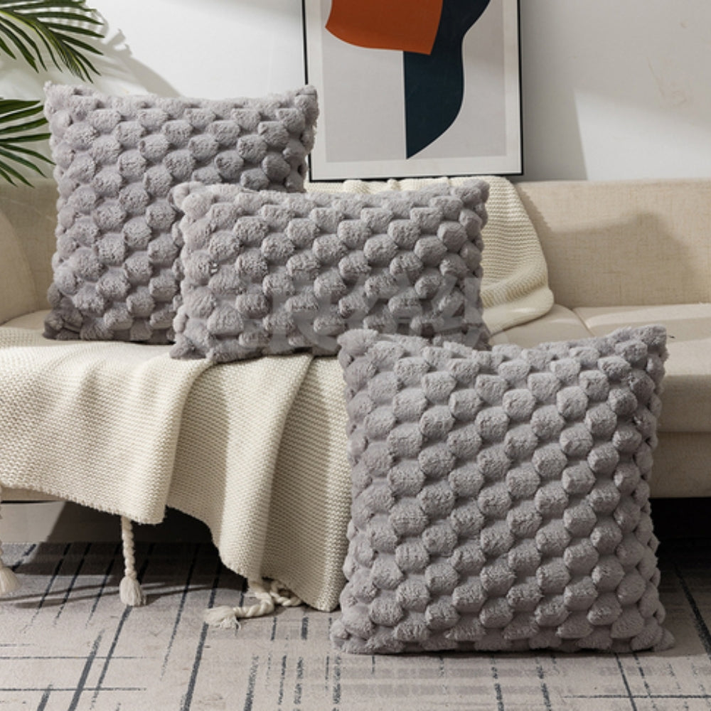 Kussenhoes 3D textuur katoen polyester roze sierkussen bank slaapkamer decoratief zacht hoes kussen vierkant rechthoek