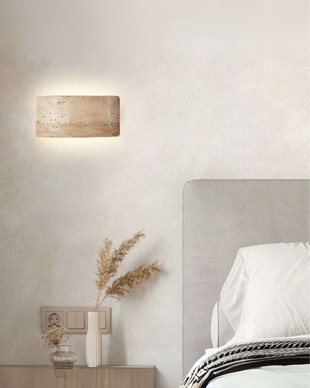Travertin Wandlamp Modern Design met Warm LED-Licht voor Binnen en Buiten 12x25cm Waterdicht
