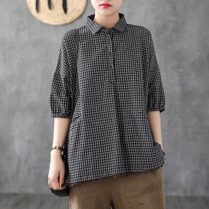 Vrouwelijke Blouse Korte Mouwen Zomerse Jurkstijl - StudioMarella