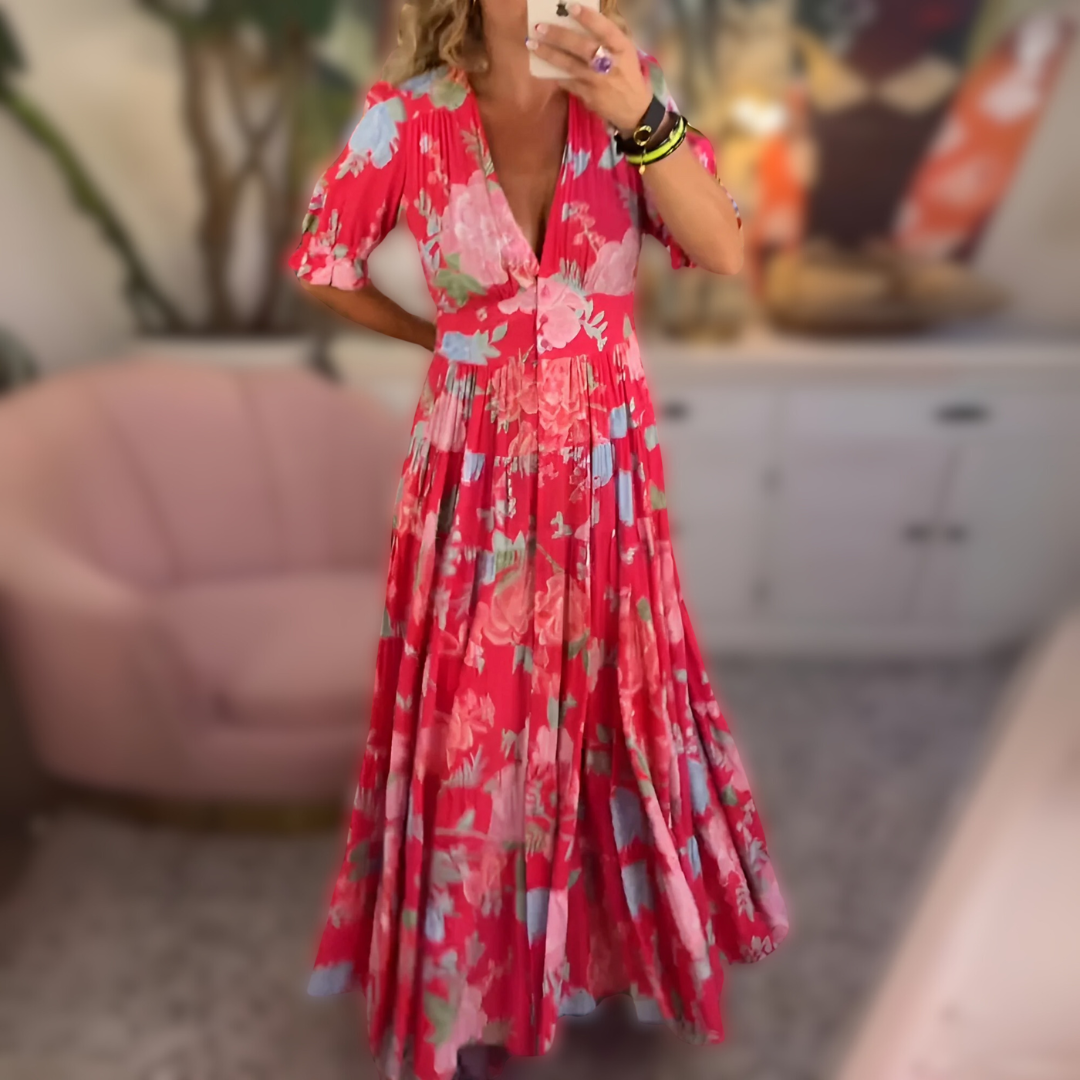 Dames Jurk met V-hals Regular Fit - StudioMarella