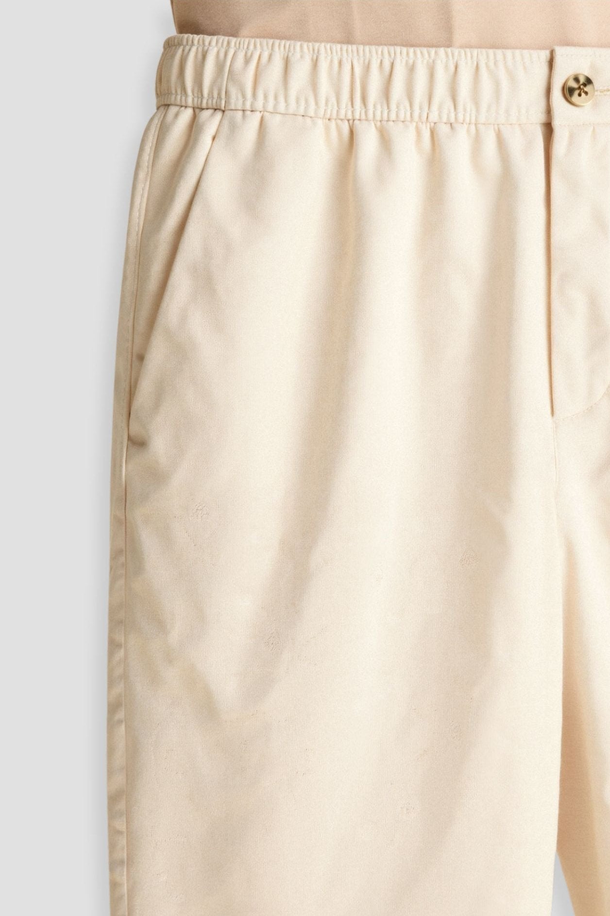 Herenbroek Elastisch Beige Comfortabel Knoopsluiting