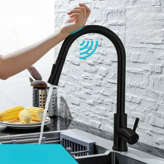 Sensor Keukenkraan met Uittrekbare Slang – Handsfree Mengkraan voor Moderne Keukens