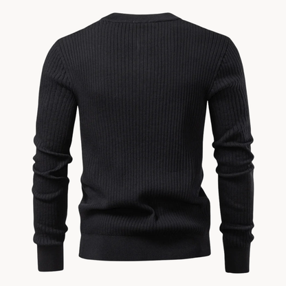 Ribgebreide Henley Trui Comfortabel en Verfijnd