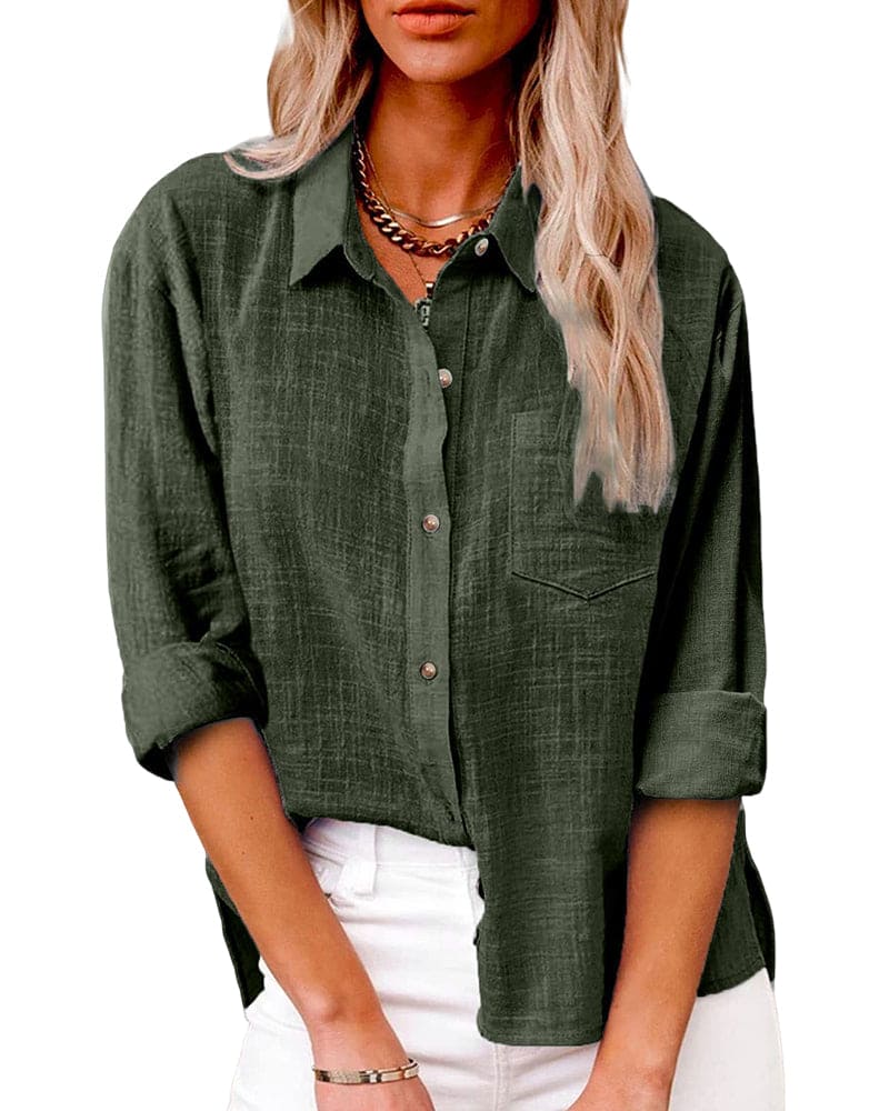 Vrouwen Blouse van Katoen en Linnen Stijlvol