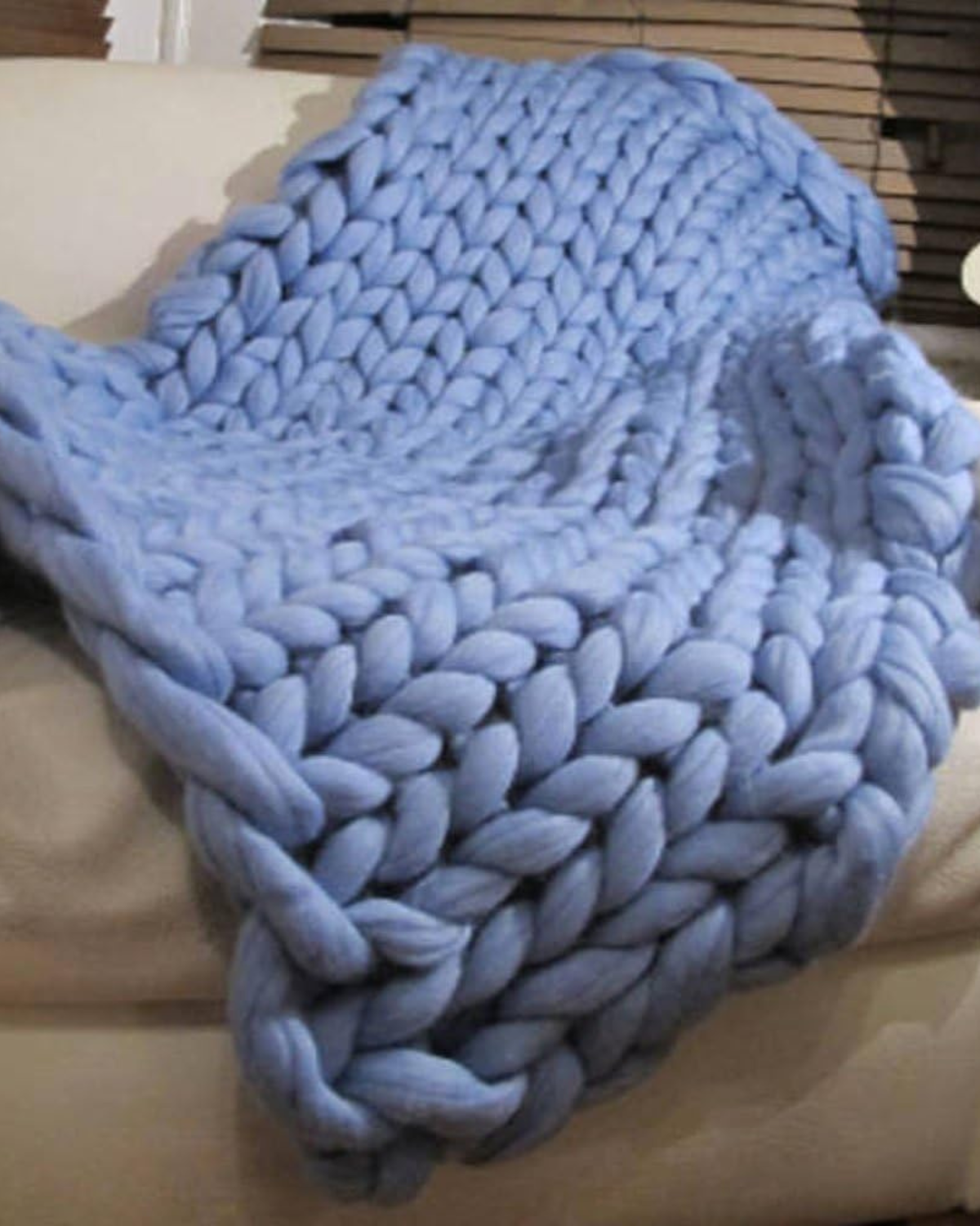 Handgebreid Chunky Plaid – Dik Gebreide Deken in Zachte Chenille voor Bank en Bed