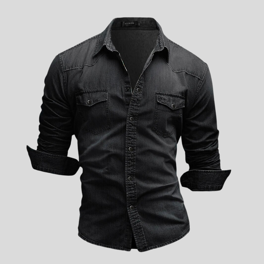 Heren Overhemd Blauw Denim Casual Kleding