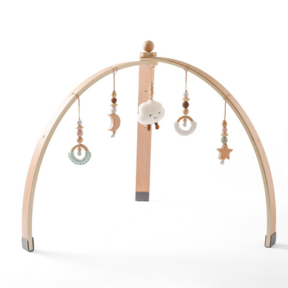 Houten Speelboog met Hangend Speelgoed voor Baby's - Stimuleert Motoriek en Zintuigen - Natuurlijk Hout - Nordic Design