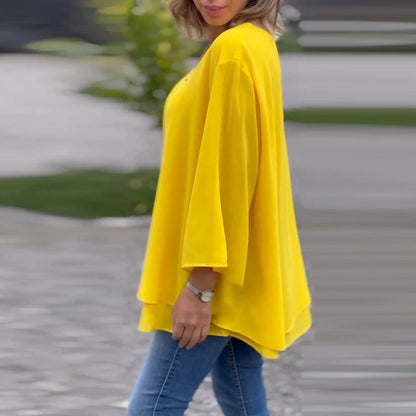 Vrouwelijke Chiffon Bloes Lichte Zomerkleding