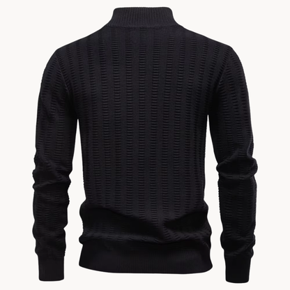 Heren Trui Katoen Quarter-Zip Met Textuur