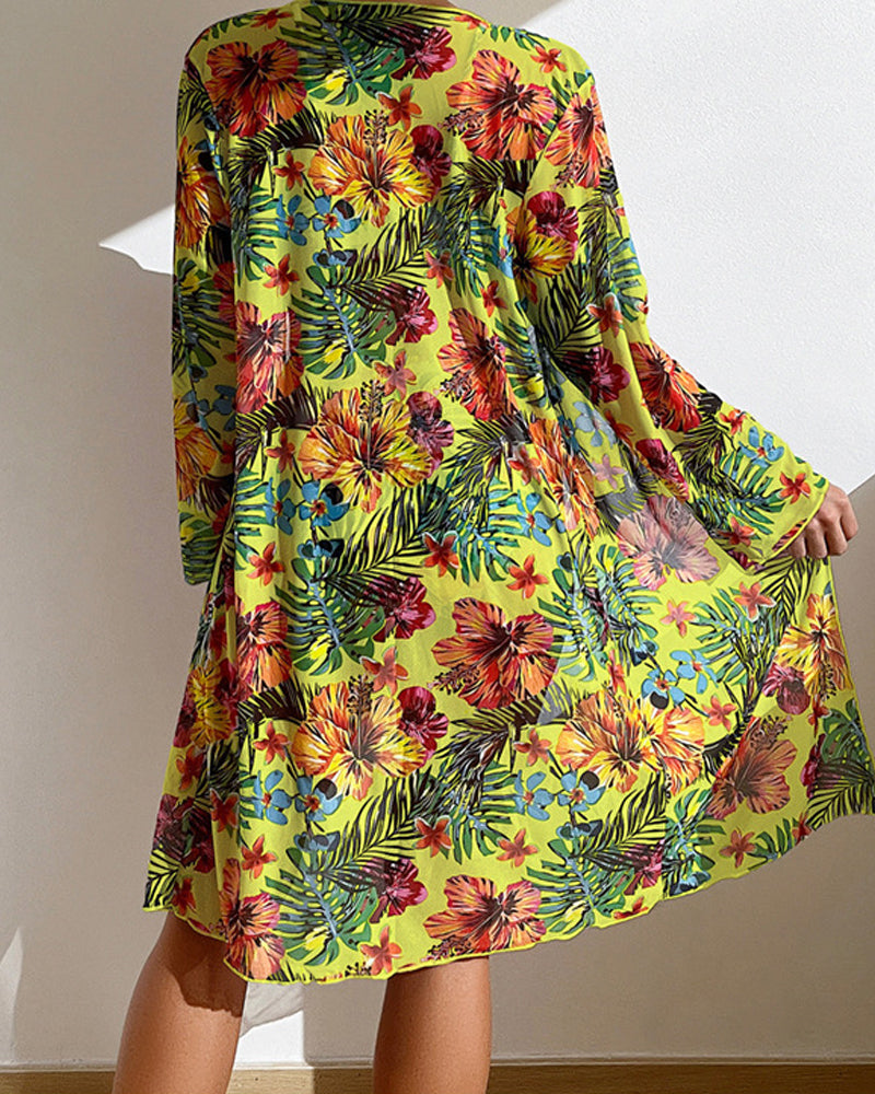 Dames Bikini Set met Rokje en Bloemenprint