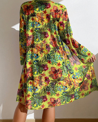 Dames Bikini Set met Rokje en Bloemenprint