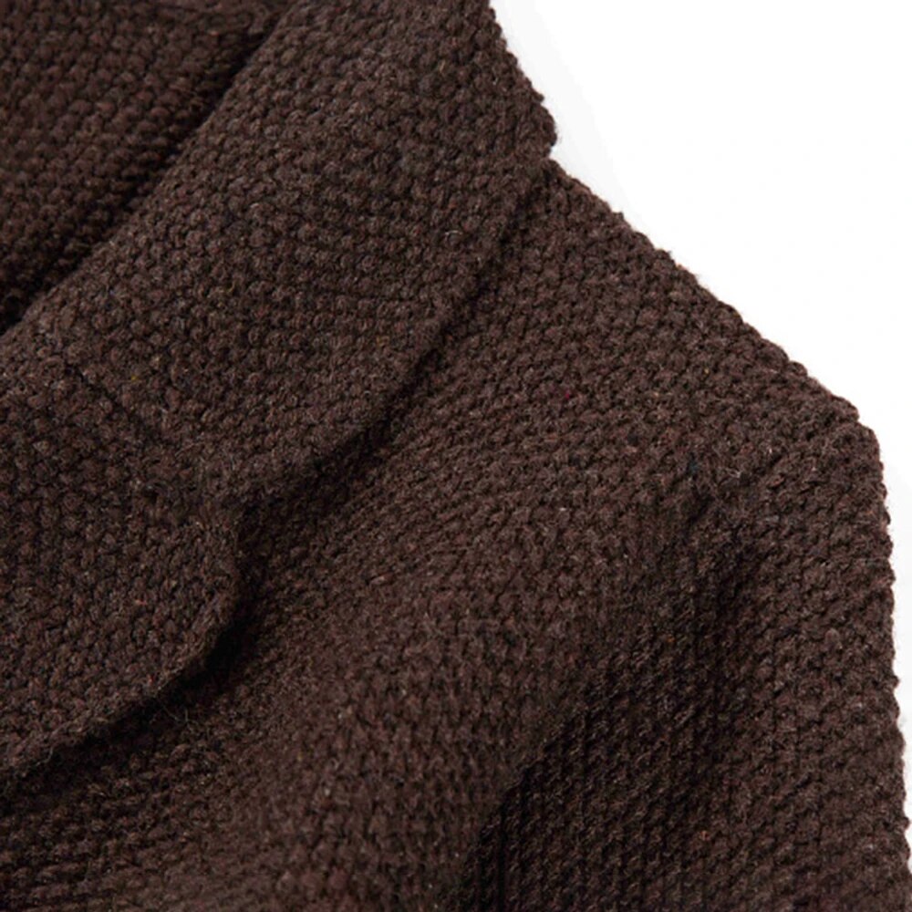 Heren Vest Trui Gebreid Casual Donkerbruin