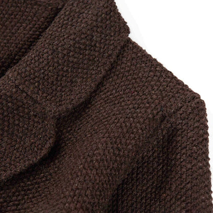 Heren Vest Trui Gebreid Casual Donkerbruin