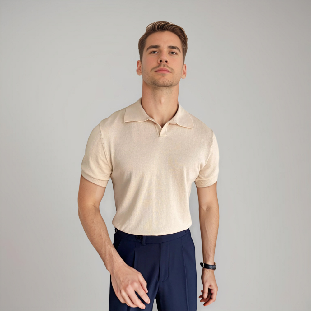 Klassieke Heren Polo Shirt van Masimo → Masimo Heren Polo Shirt Klassiek Wit